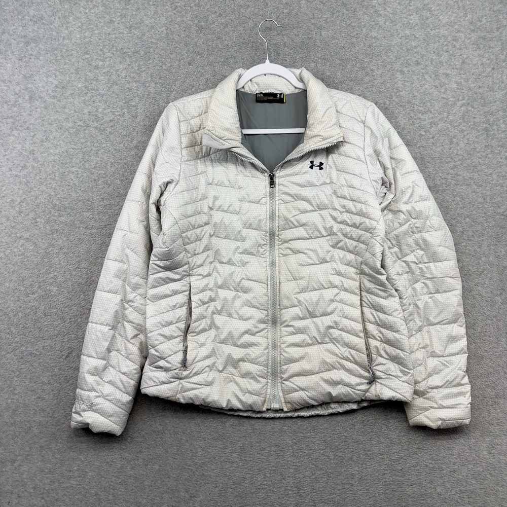 Under Armour Women ColdGear Reactor Insulated Jacket Women L White Quilted Storm
